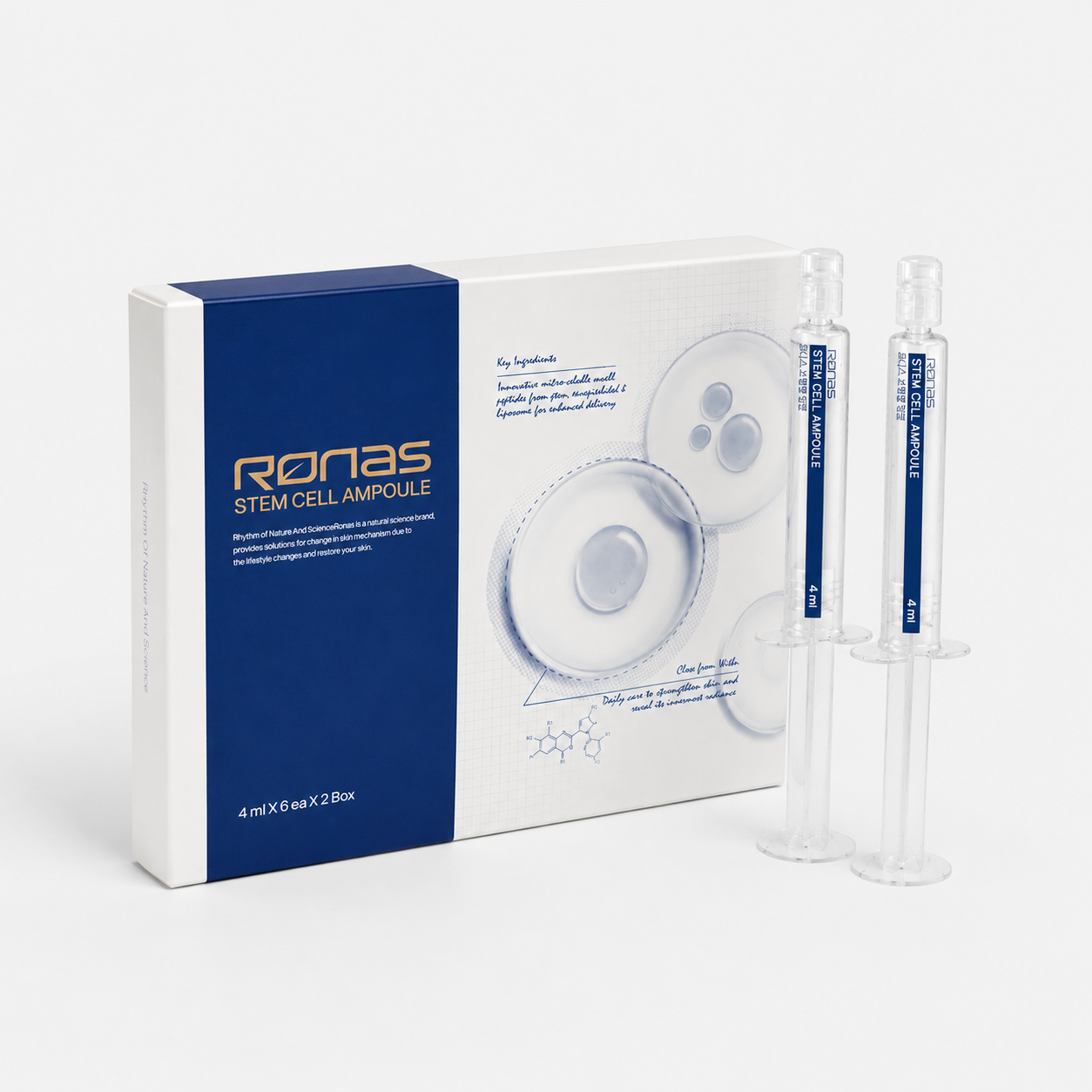Высококонцентрированная ампульная сыворотка RONAS Stem Cell Ampoule 4мл*12шт